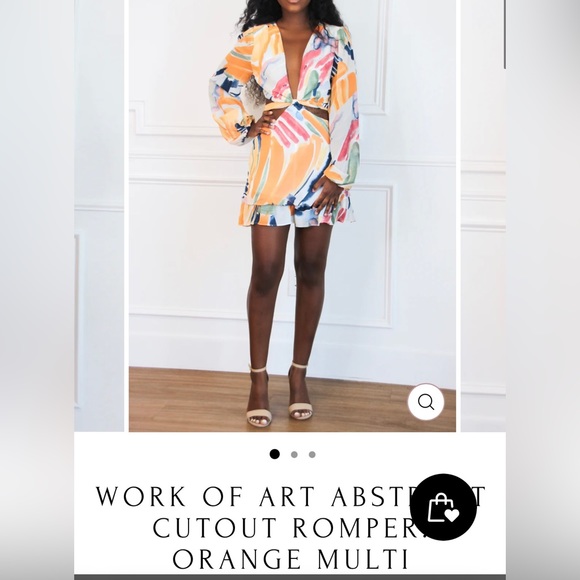 NWOT Long-Sleeved Cut-Out Romper (dress) by The Vintage Shop. Size Medium - Picture 3 of 10